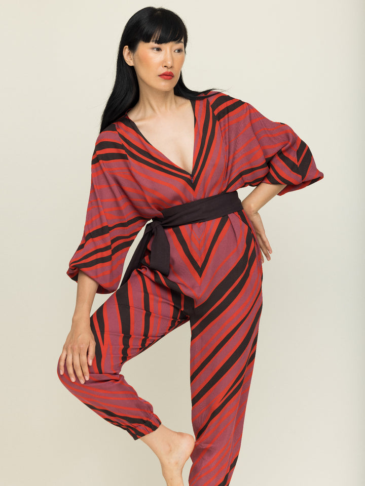 Ada Jumpsuit Double Georgette Copal Print