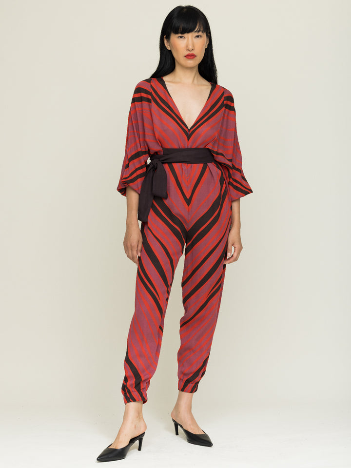 Ada Jumpsuit Double Georgette Copal Print