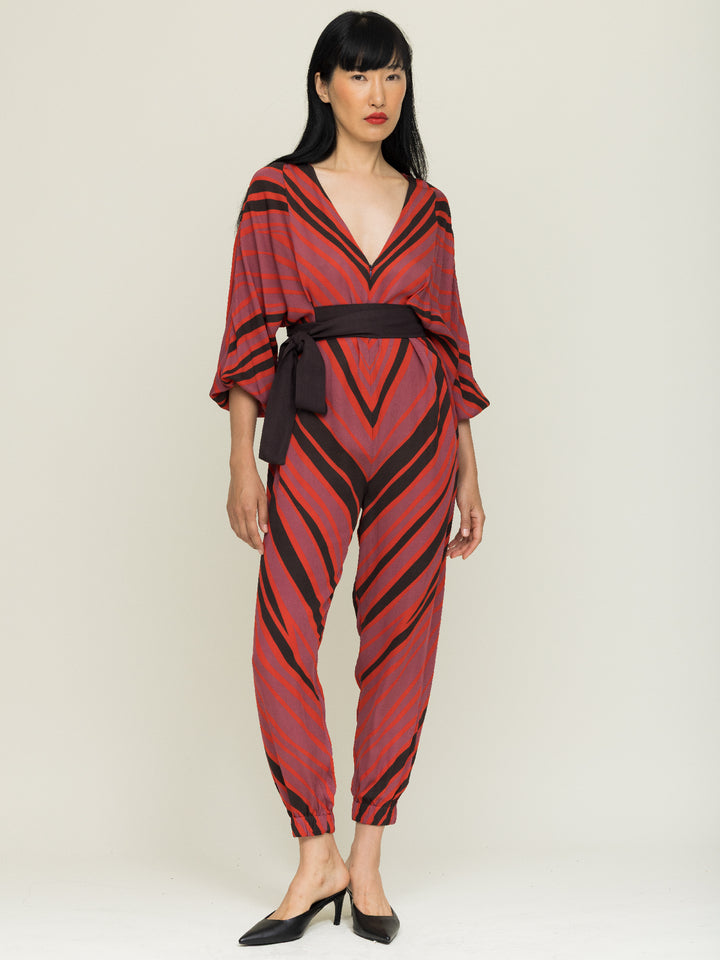 Ada Jumpsuit Double Georgette Copal Print