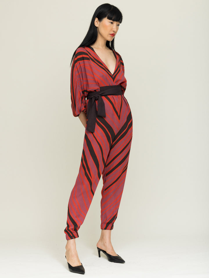 Ada Jumpsuit Double Georgette Copal Print