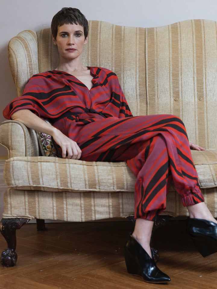 Ada Jumpsuit Double Georgette Copal Print