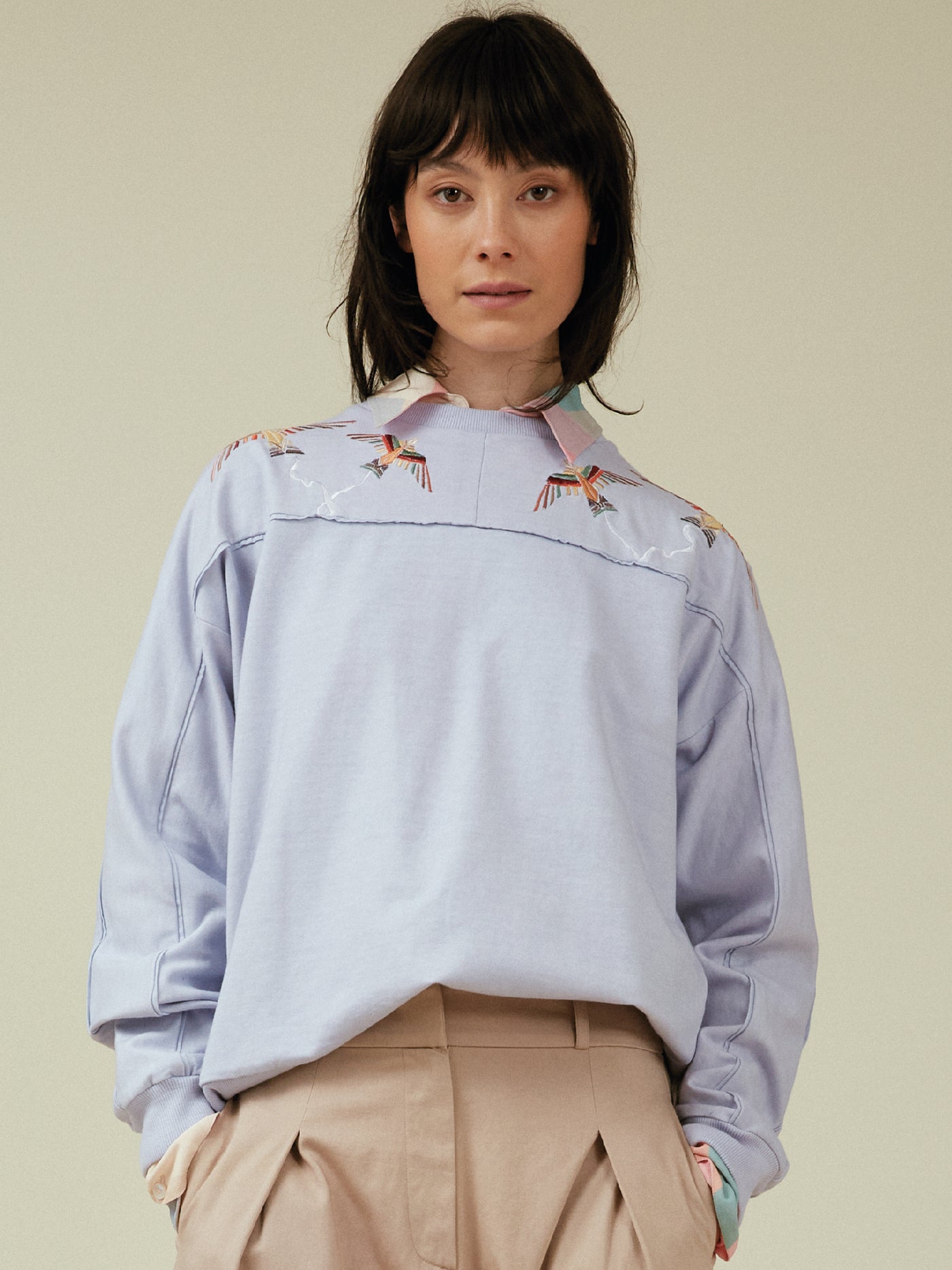 Best sweatshirt cornflower embroidered - COMING SOON
