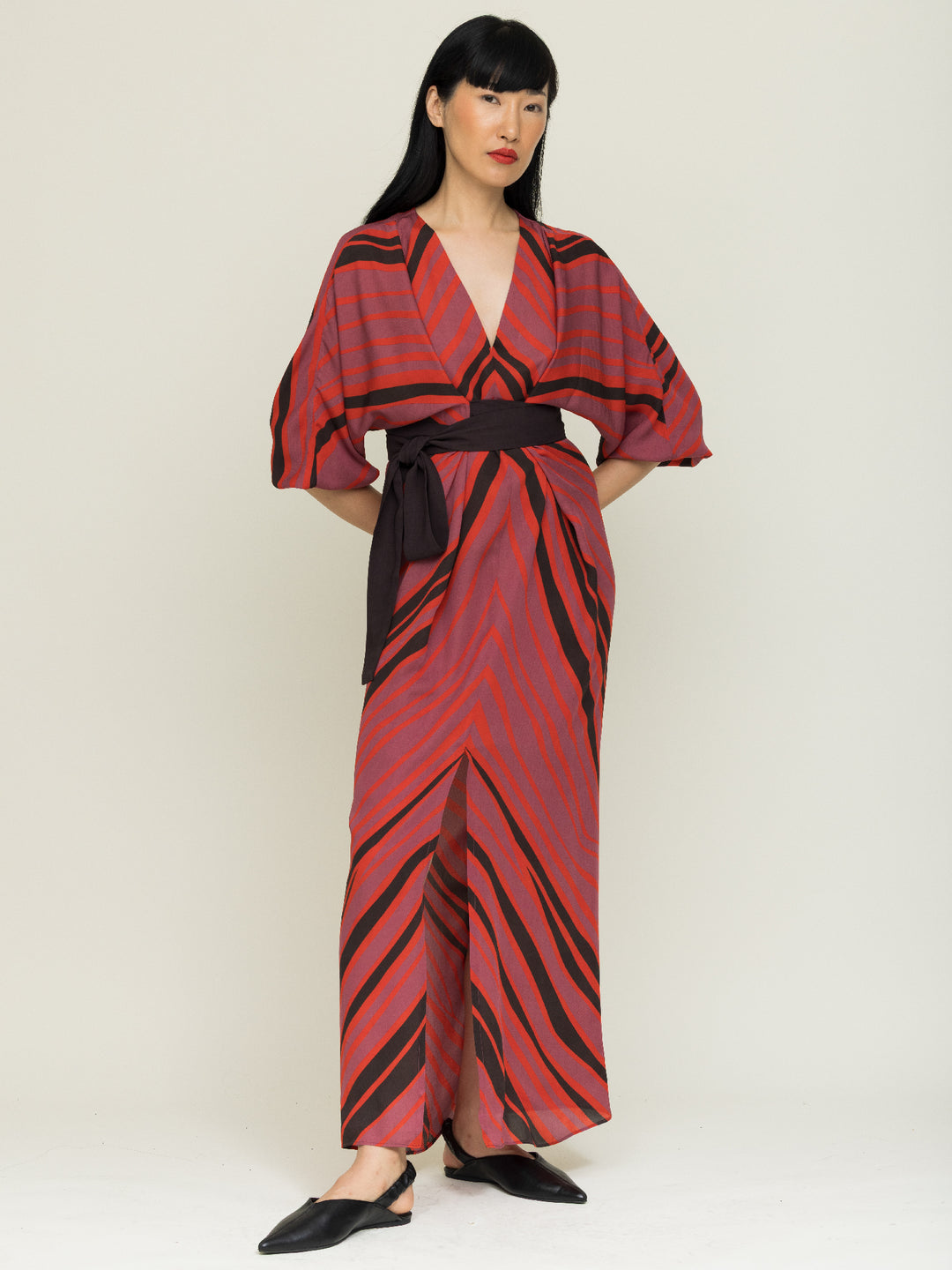 Dorothy Wrap Double Georgette Copal Print