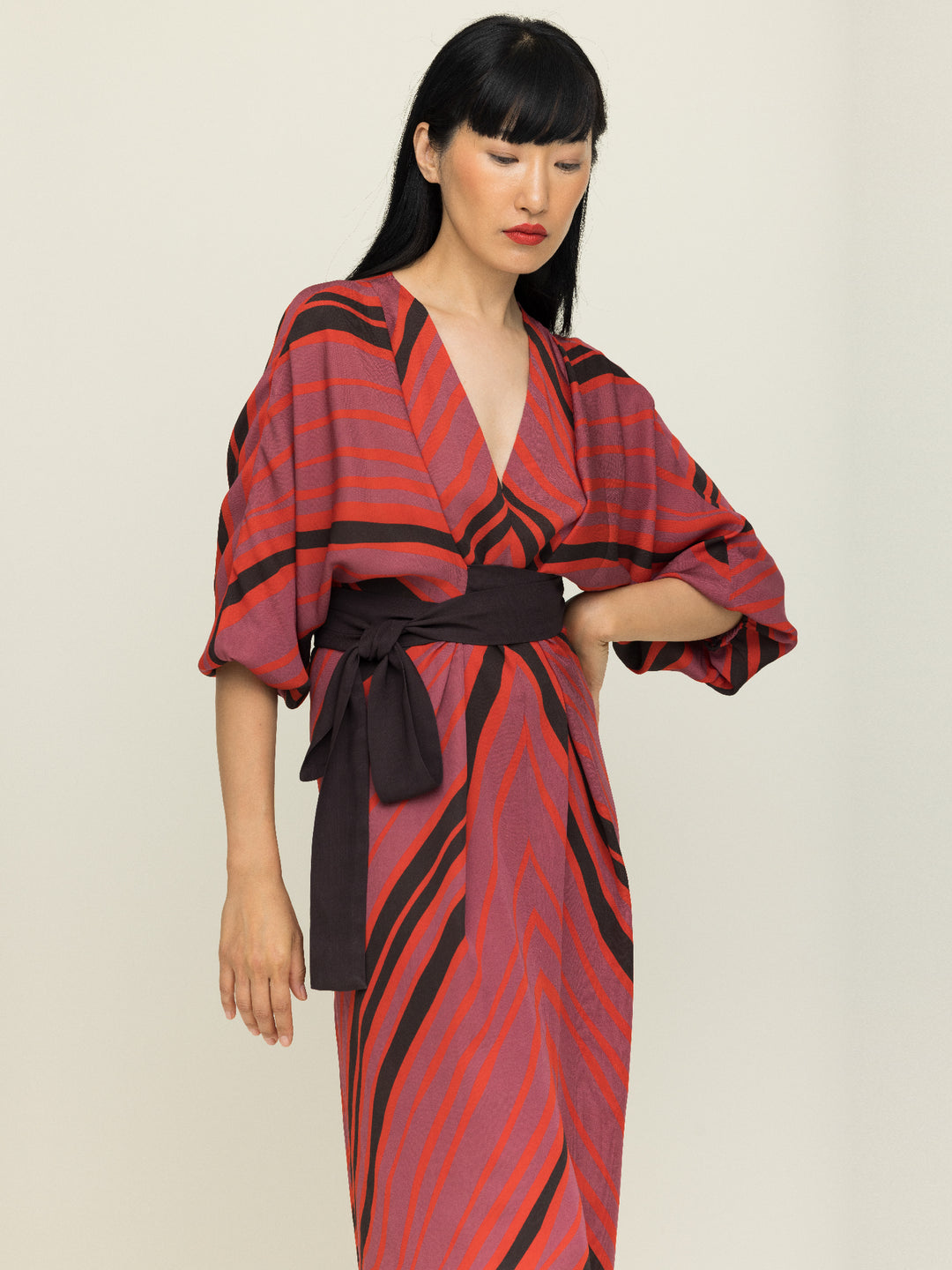 Dorothy Wrap Double Georgette Copal Print