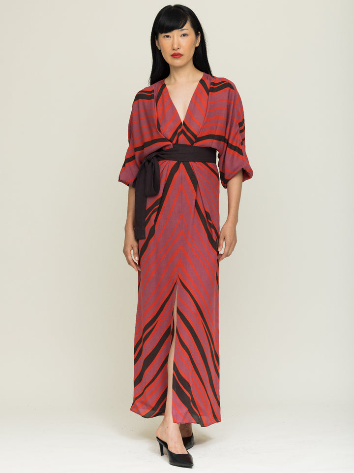 Dorothy Wrap Double Georgette Copal Print