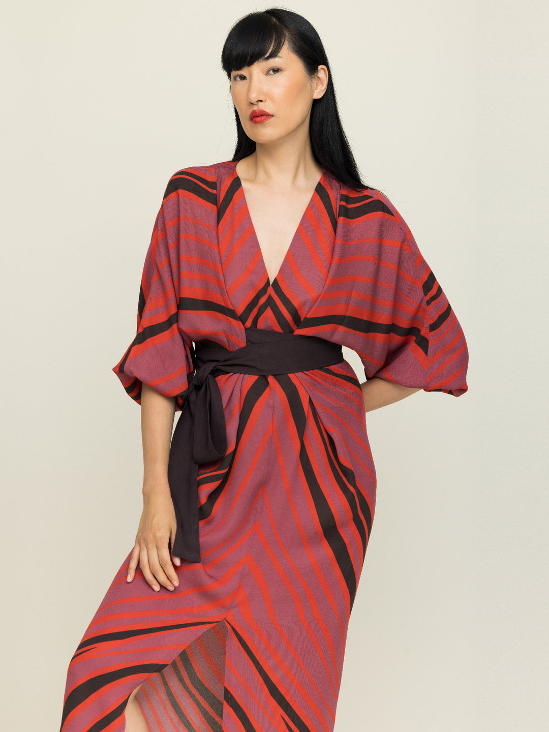 Dorothy Wrap Double Georgette Copal Print