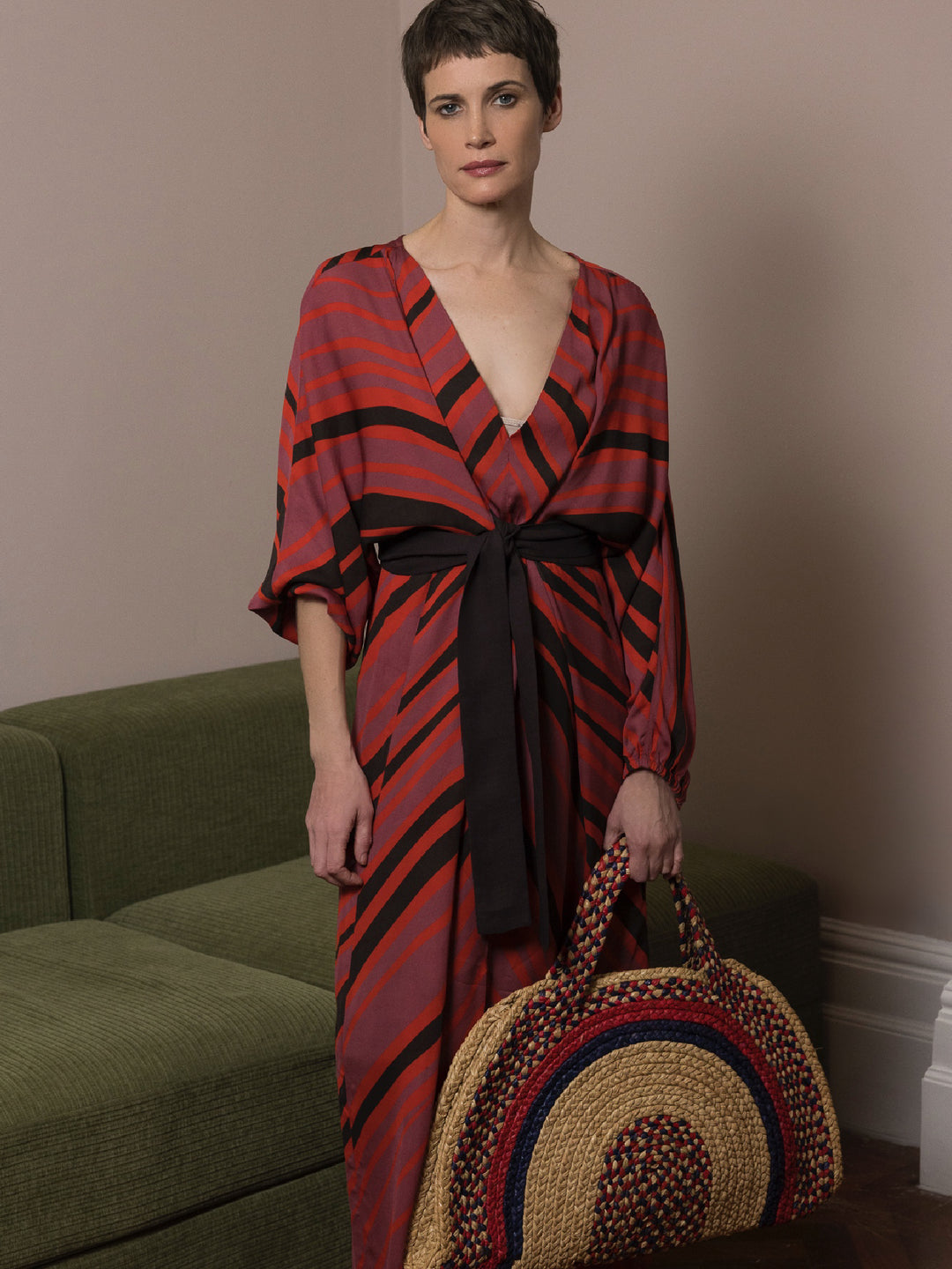Dorothy Wrap Double Georgette Copal Print
