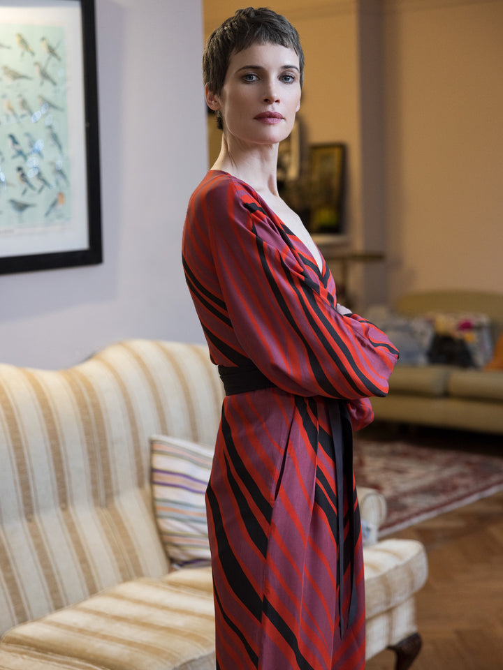 Dorothy Wrap Double Georgette Copal Print