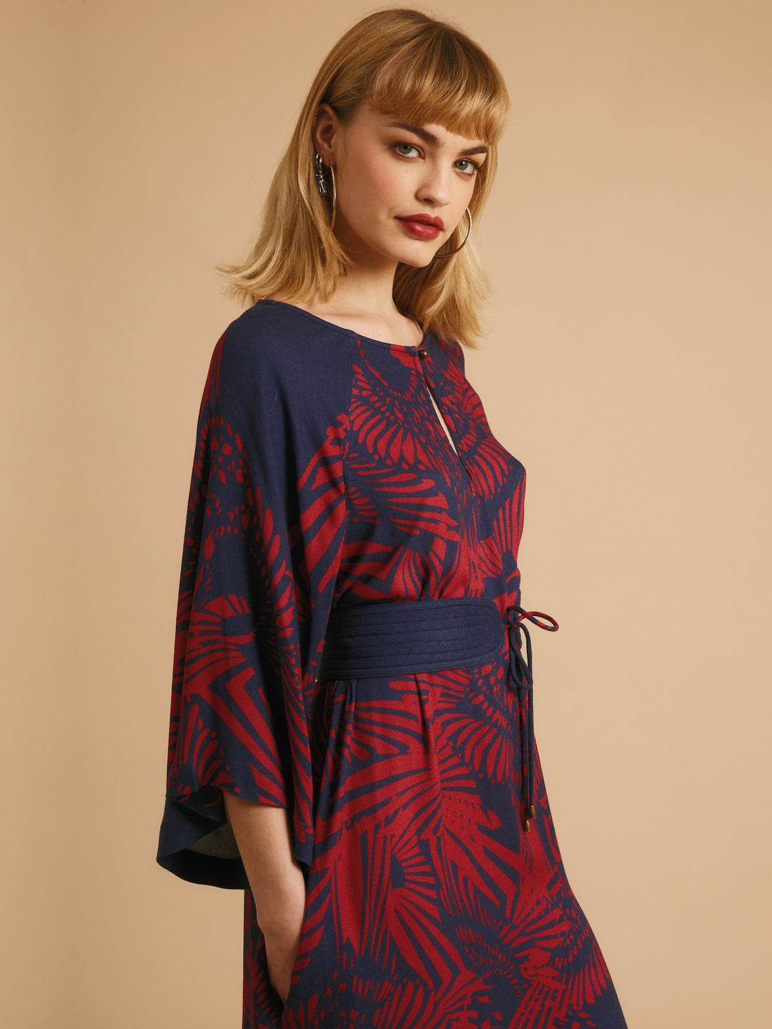 Freda Dress Navy & Red Flamecrest