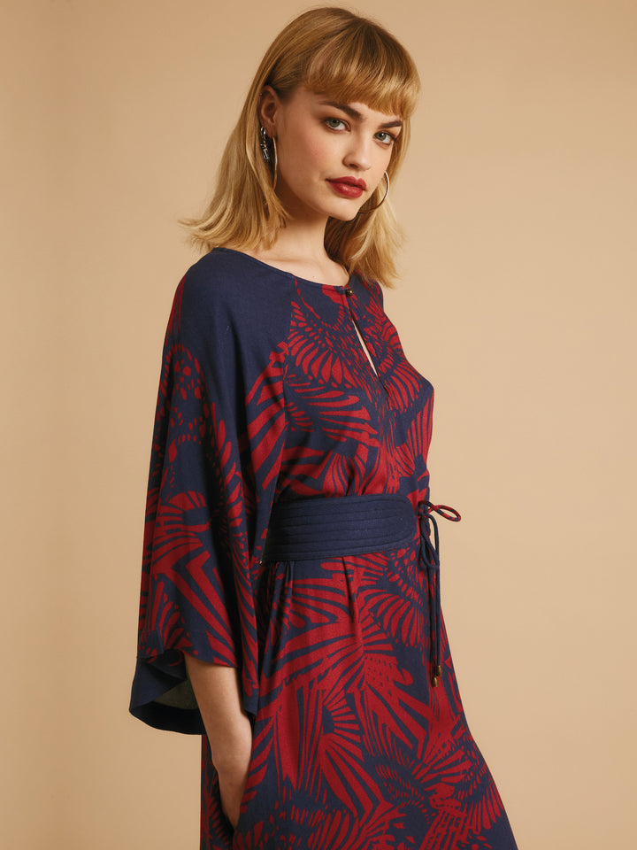 Freda Dress Navy & Red Flamecrest