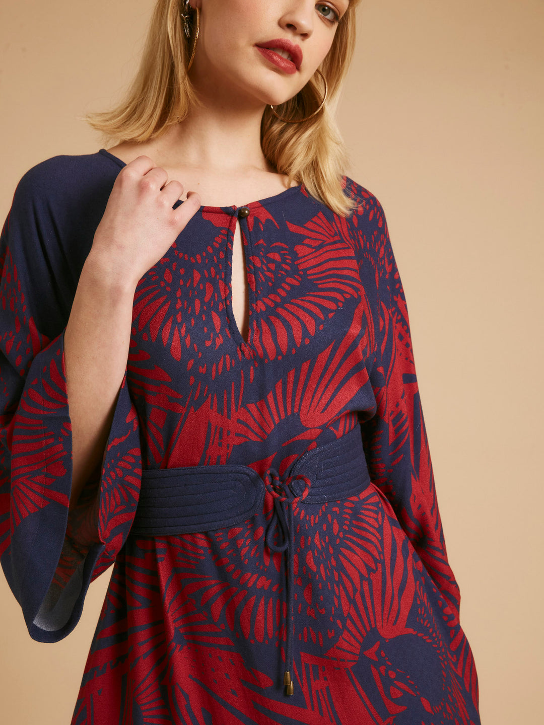 Freda Dress Navy & Red Flamecrest