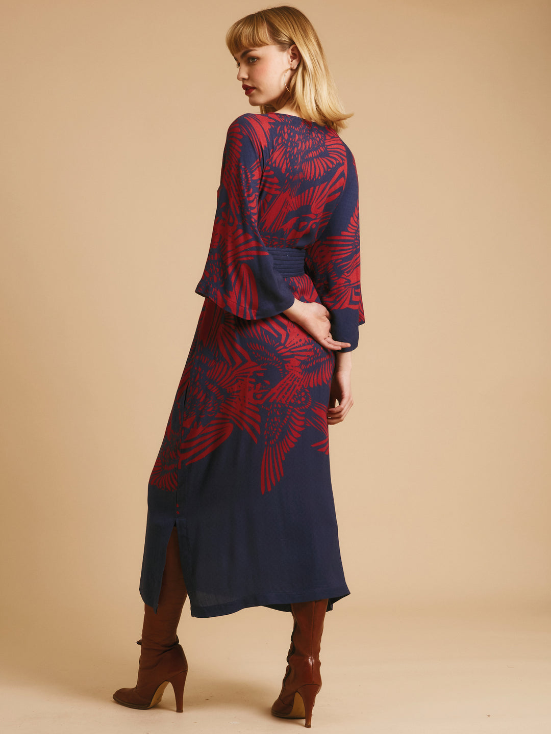 Freda Dress Navy & Red Flamecrest