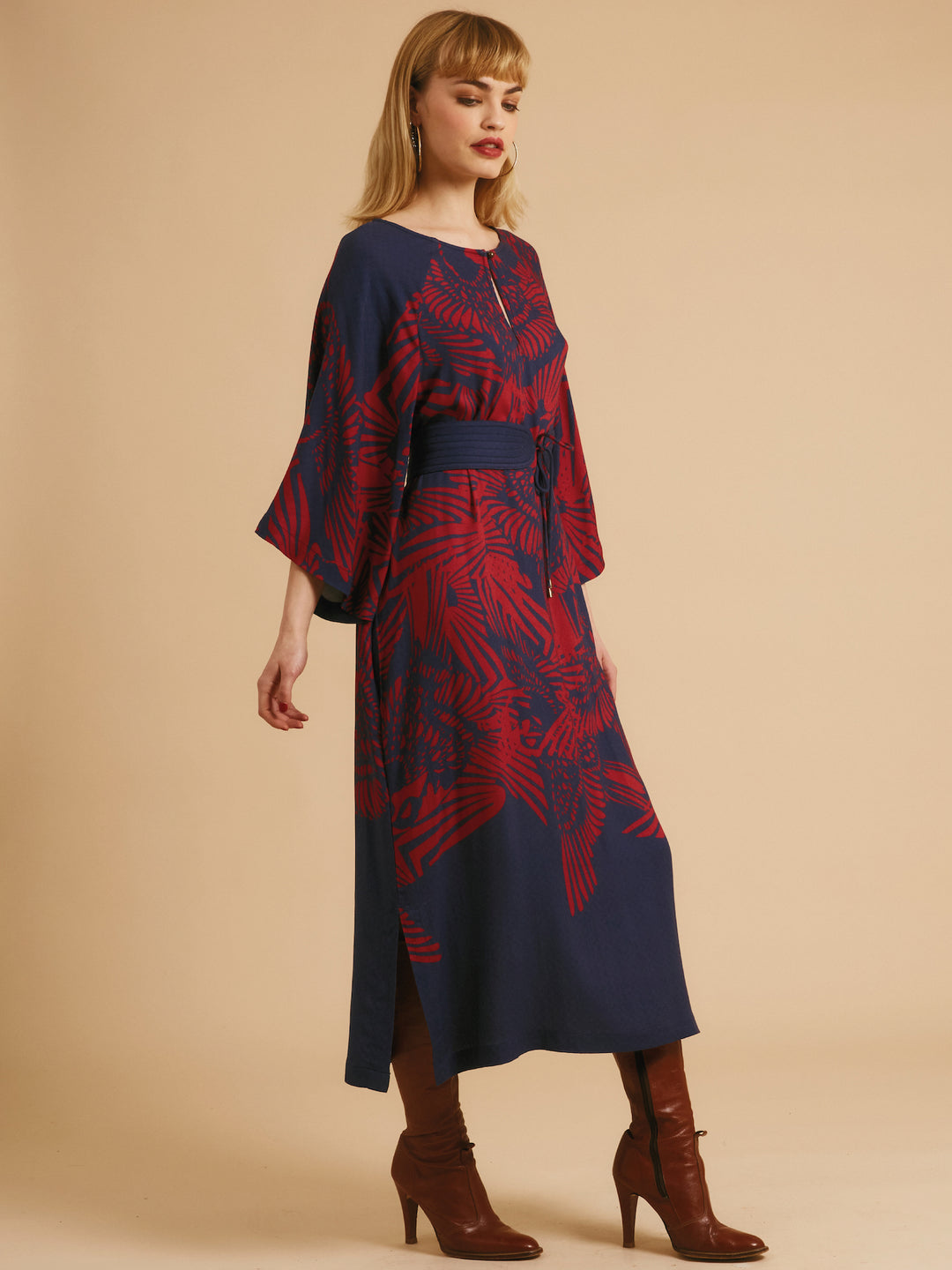 Freda Dress Navy & Red Flamecrest