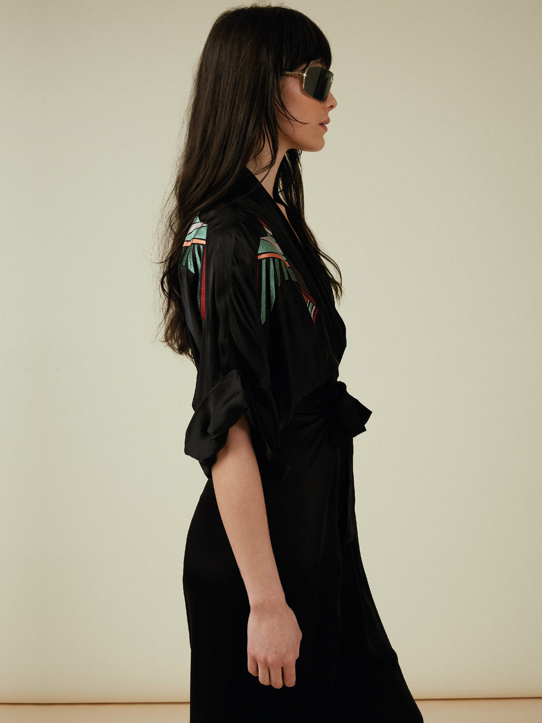 Gloria Jumpsuit Black Embroidered