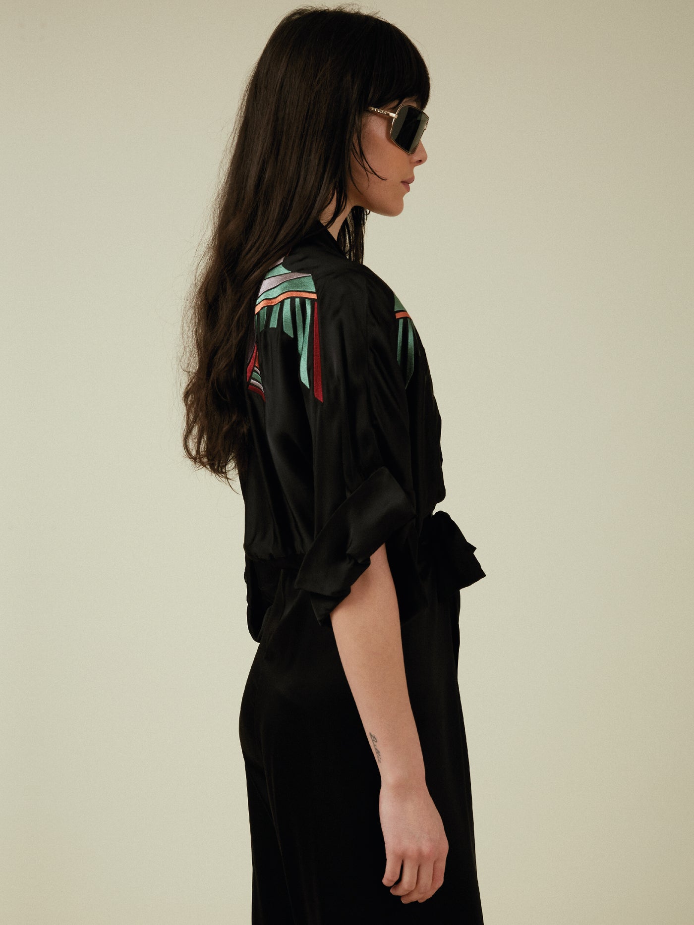 Gloria jumpsuit black embroidered
