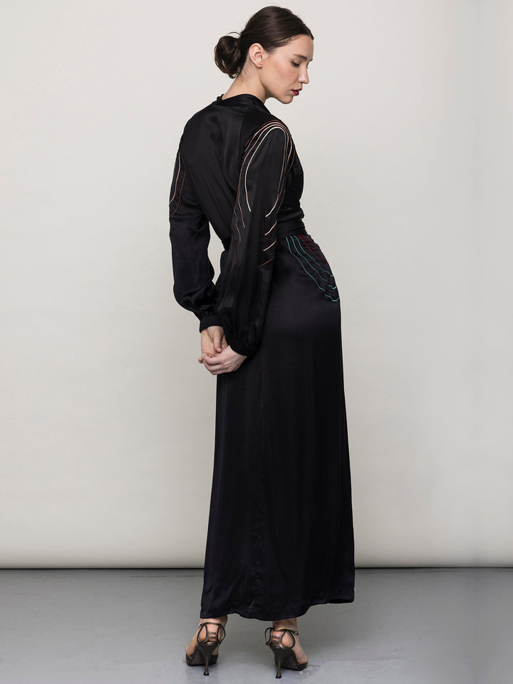 Glorious Dress Black embroidered