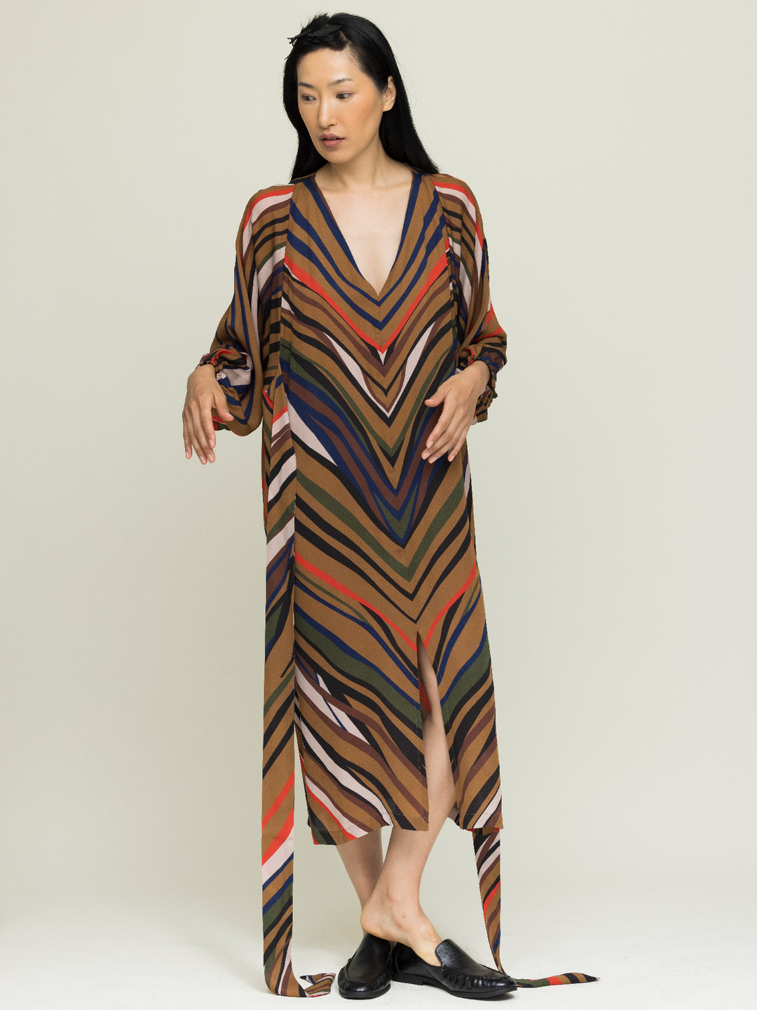 Hannah Wrap Dress Double Georgette Mantle Print