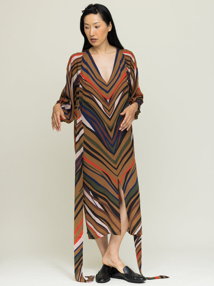 Hannah Wrap Dress Double Georgette Mantle Print