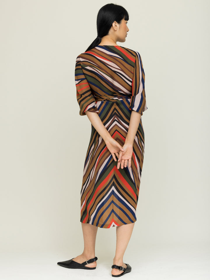 Hannah Wrap Dress Double Georgette Mantle Print