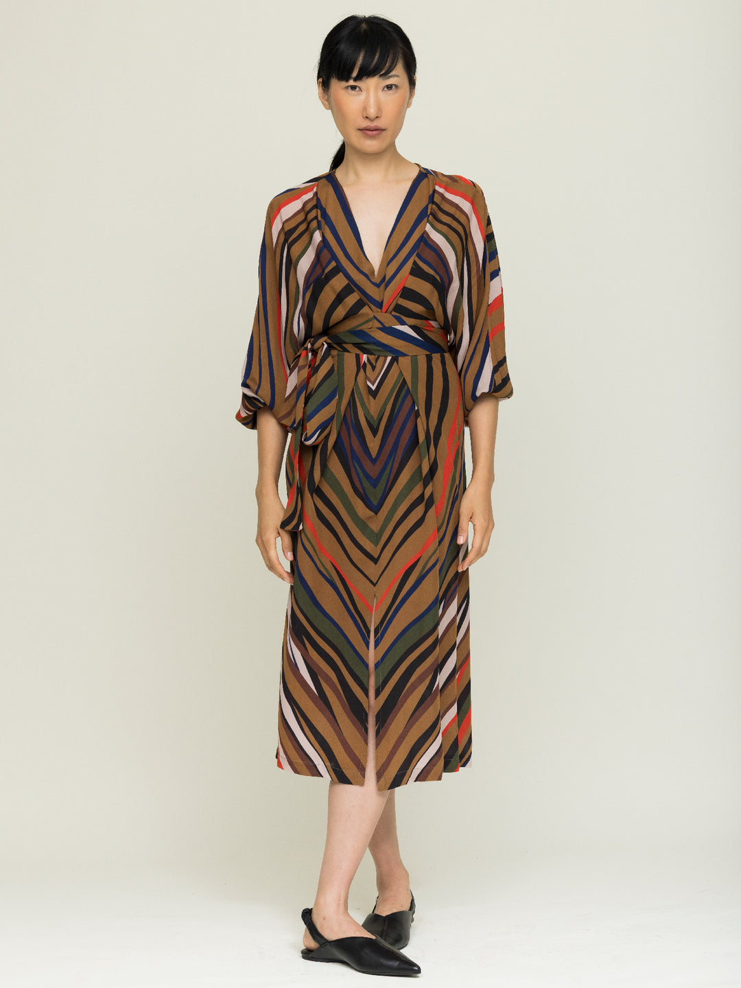 Hannah Wrap Dress Double Georgette Mantle Print