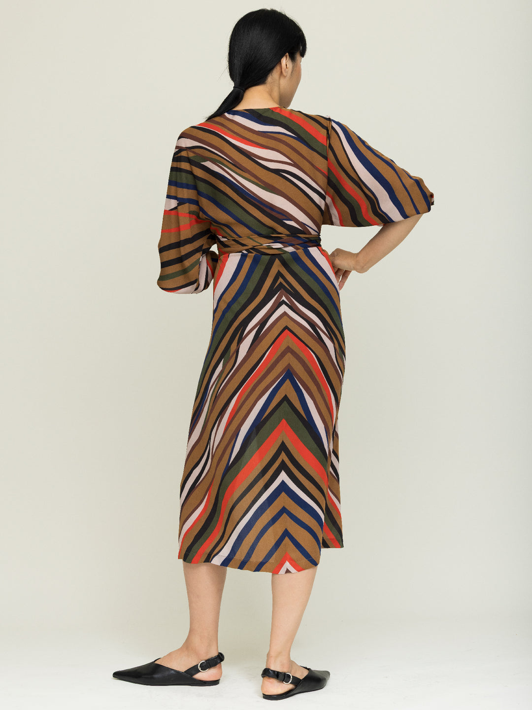 Hannah Wrap Dress Double Georgette Mantle Print