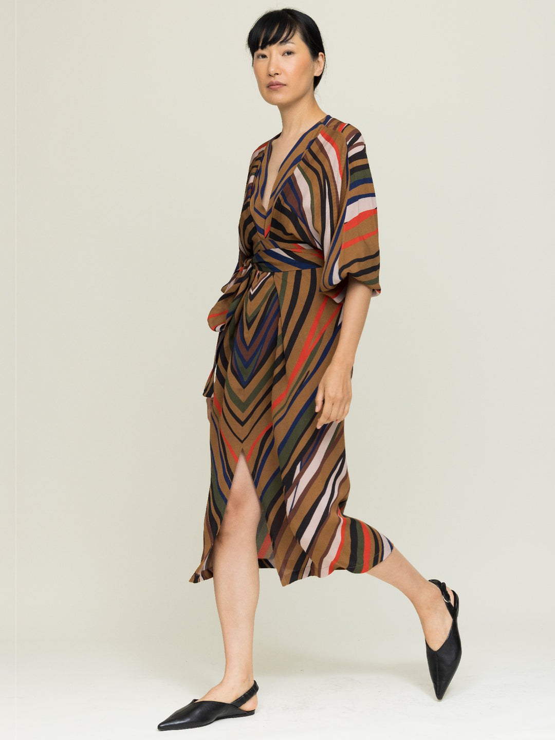 Hannah Wrap Dress Double Georgette Mantle Print