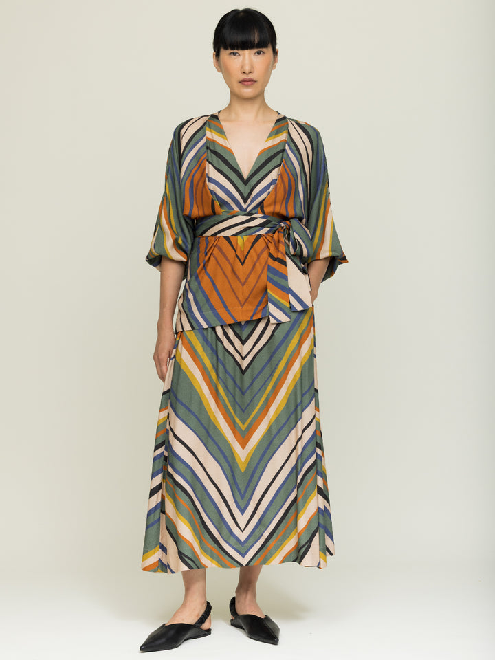 Linda skirt Ecovero Twill Buckling print