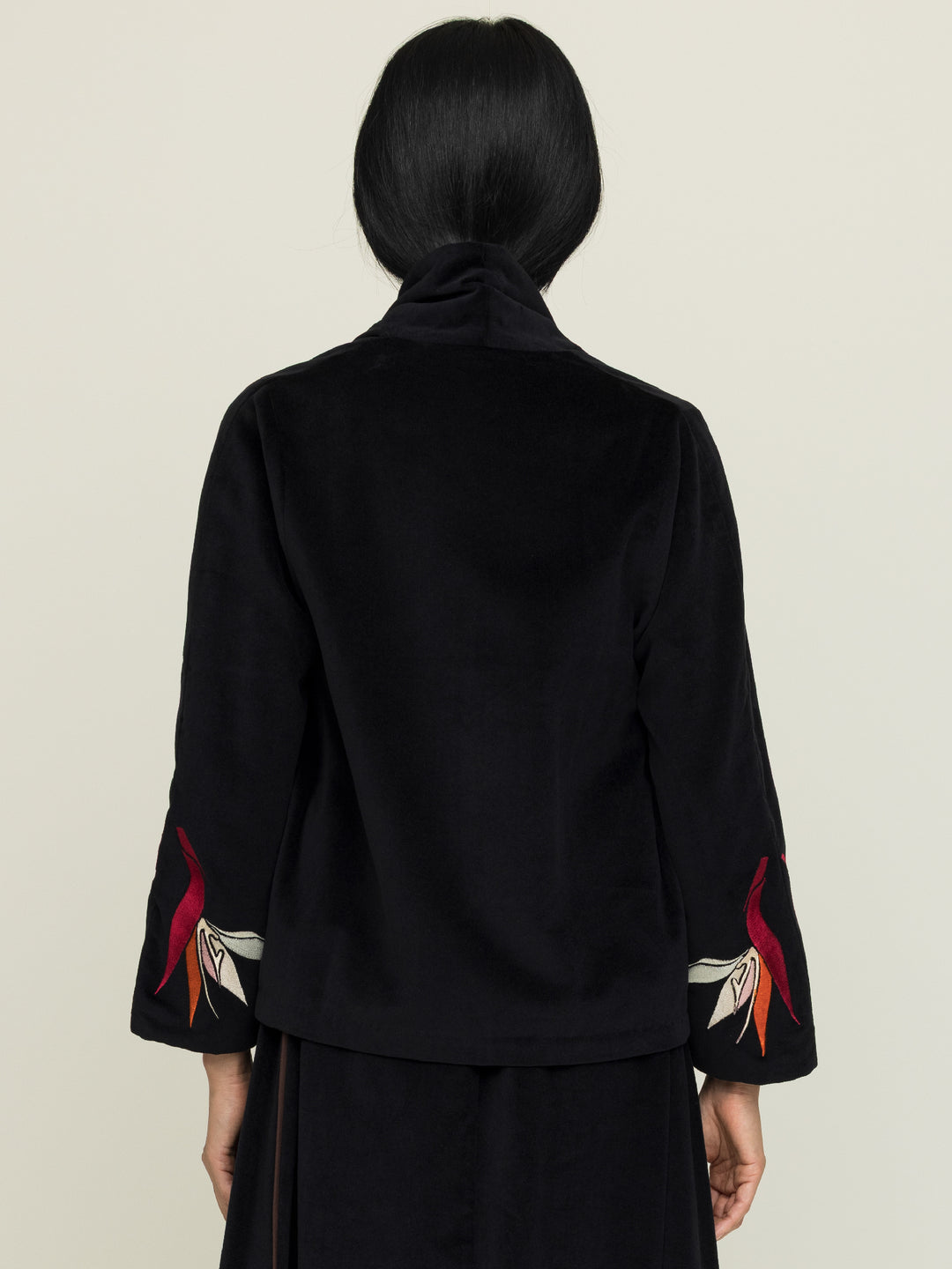 Jane Jacket Cotton Velvet Black Embroidered