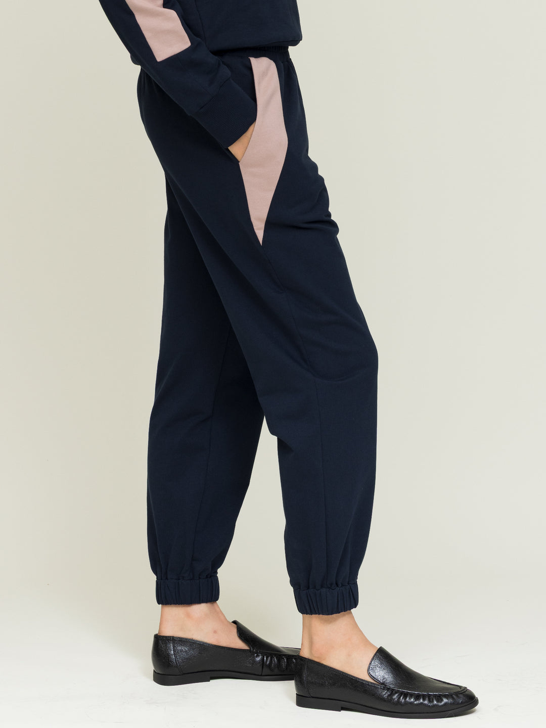 Jill Jogger trouser Cotton Looperback Jersey Navy