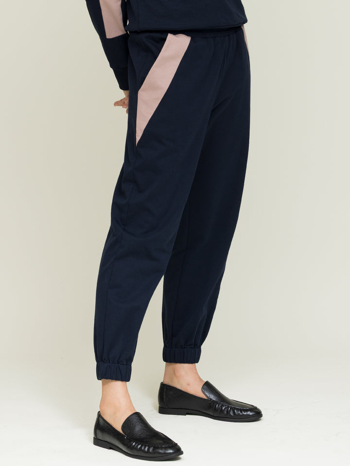 Jill Jogger trouser Cotton Looperback Jersey Navy