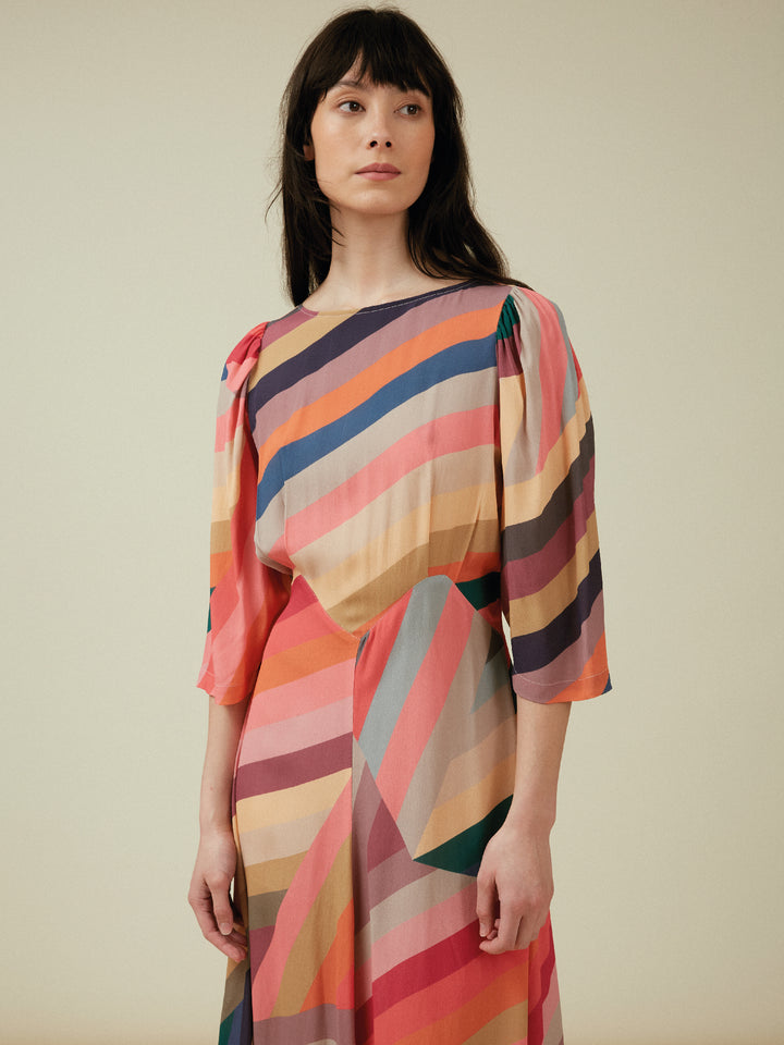 June Midi Dress Stripedown 5