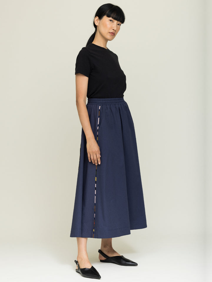 Linda skirt Heavy Cotton Satin Poplin Agate Blue