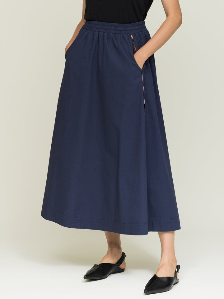Linda skirt Heavy Cotton Satin Poplin Agate Blue