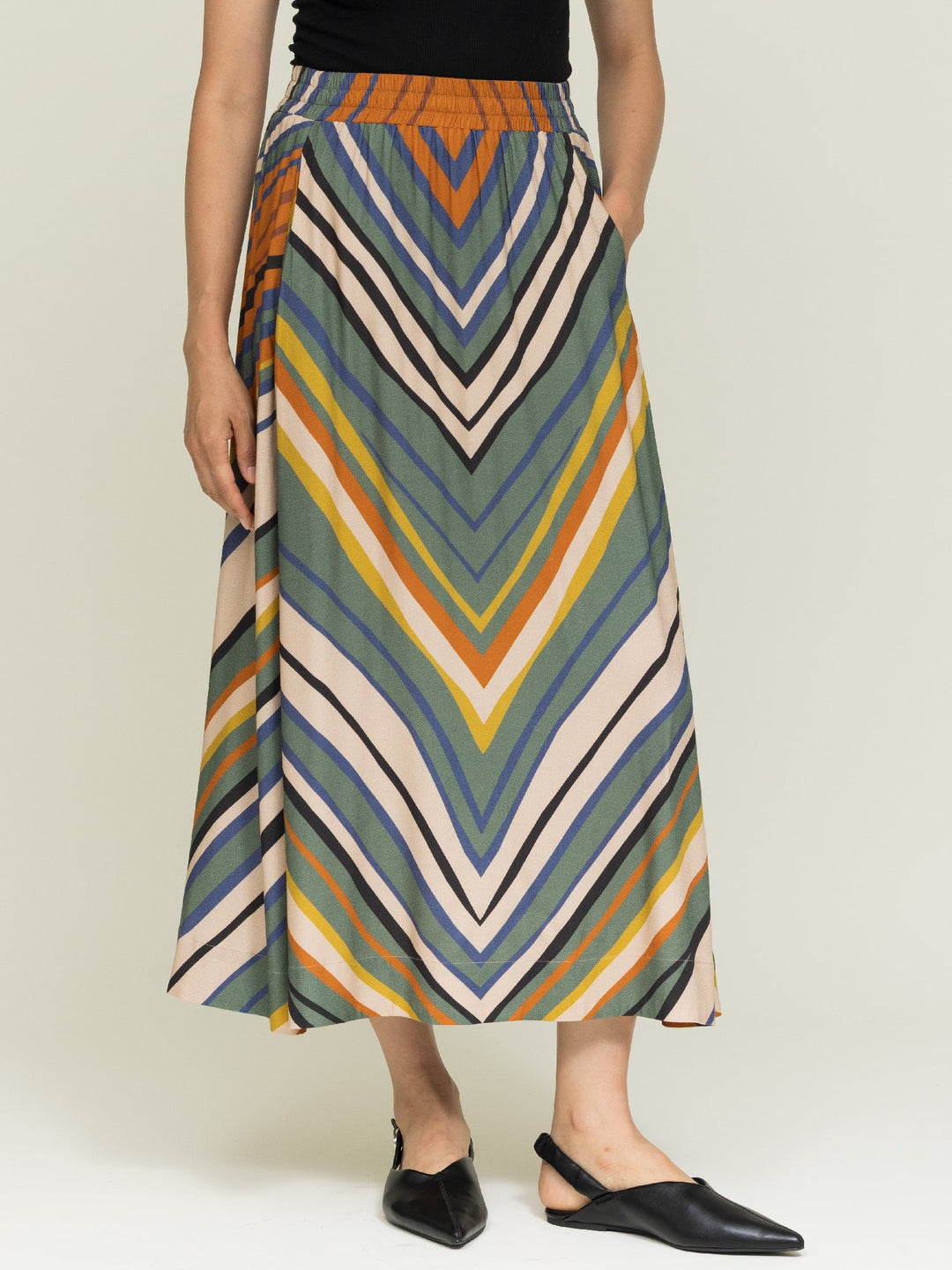 Isabel Wrap Blouse + Linda Skirt Buckling Print Set