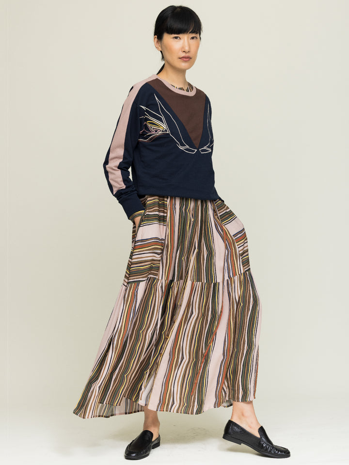 Pearl Dress Double Georgette Shale Print