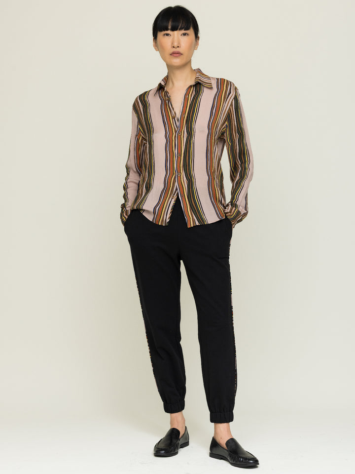 Lula Blouse Double Georgette Shale Print