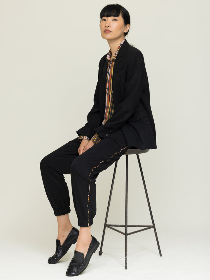 Em Jogger trouser Cotton Looperback Jersey Black