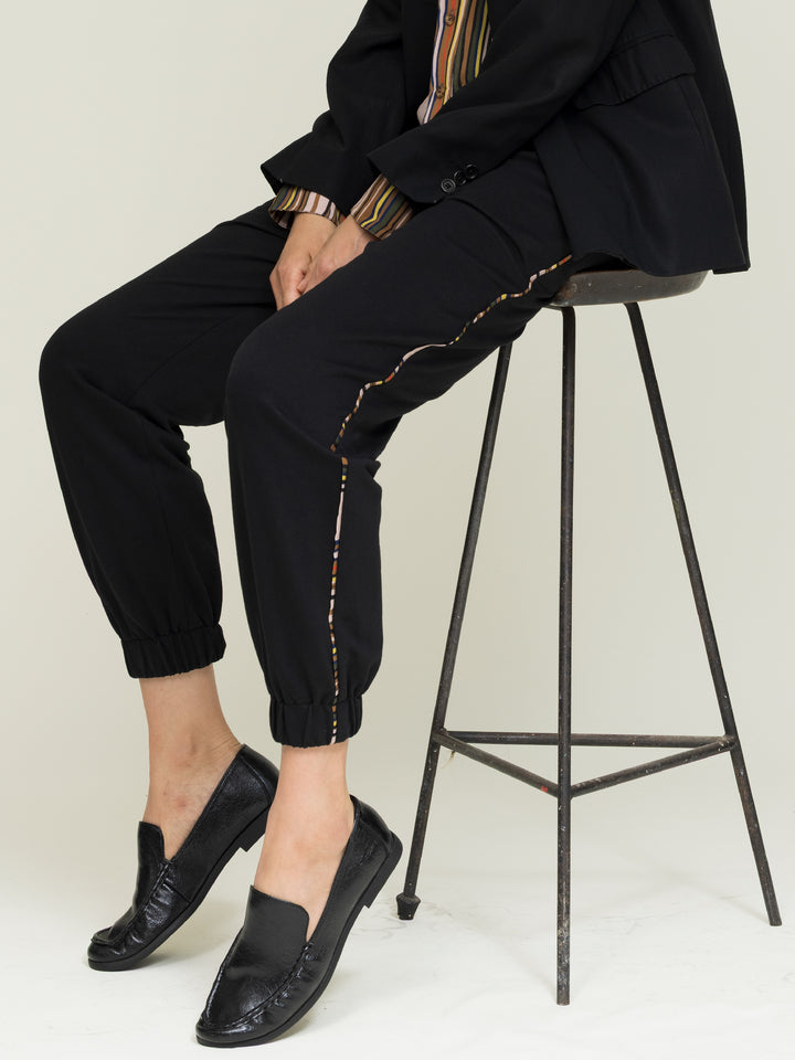 Em Jogger trouser Cotton Looperback Jersey Black