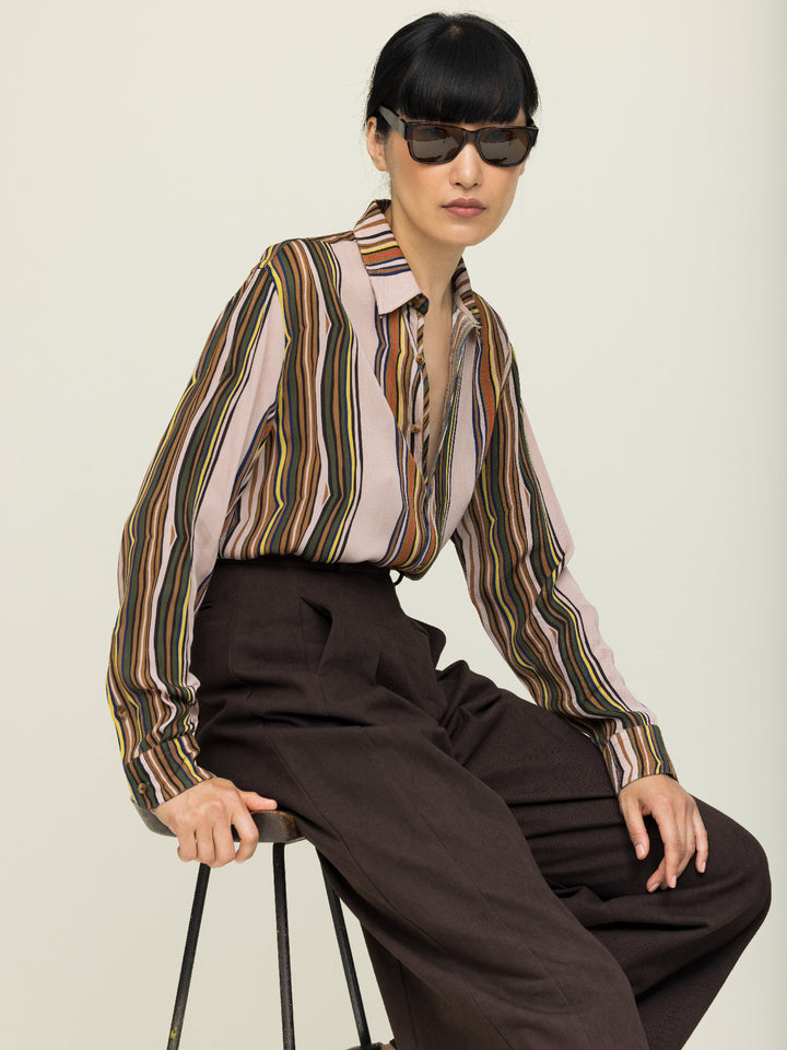 Lula Blouse Georgette Shale Print  + Renata Trousers Set