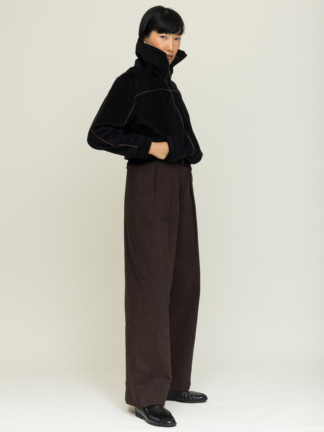 Margot Jacket Cotton Velvet Black Embroidered