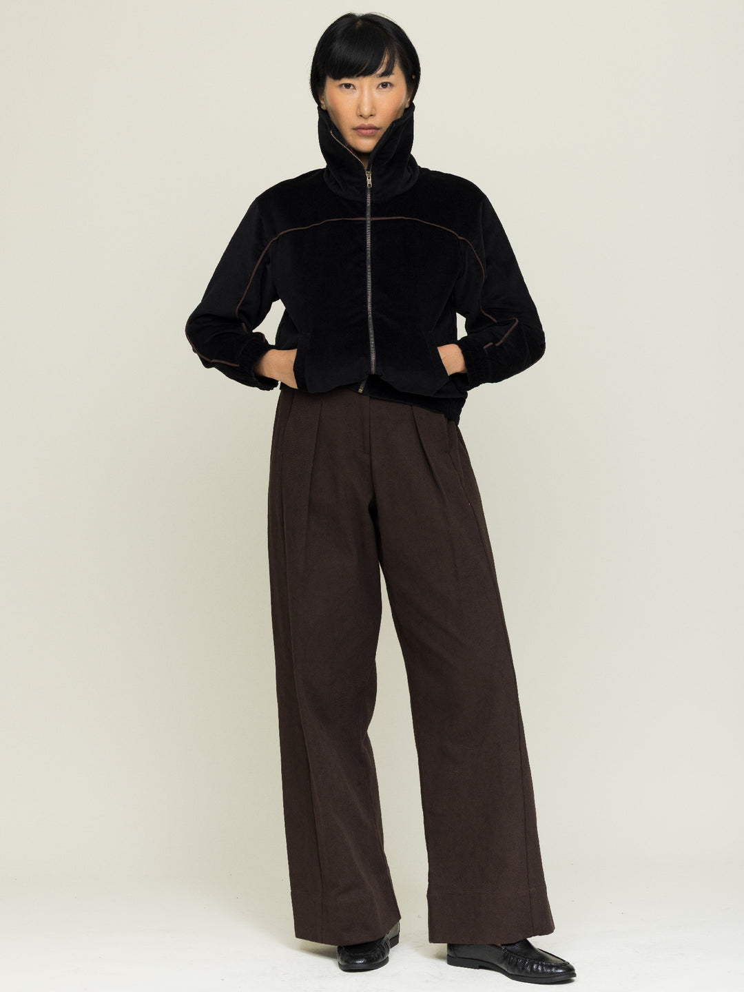 Margot Jacket Cotton Velvet Black Embroidered