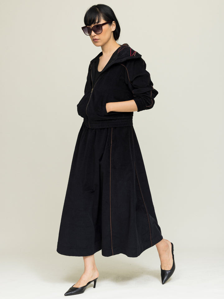 Margot Jacket Cotton Velvet Black Embroidered