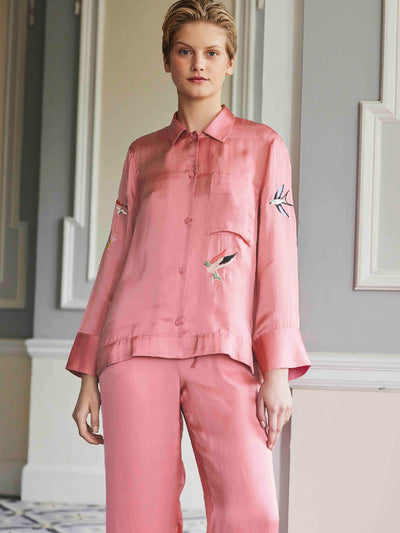 PJs Pink embroidered