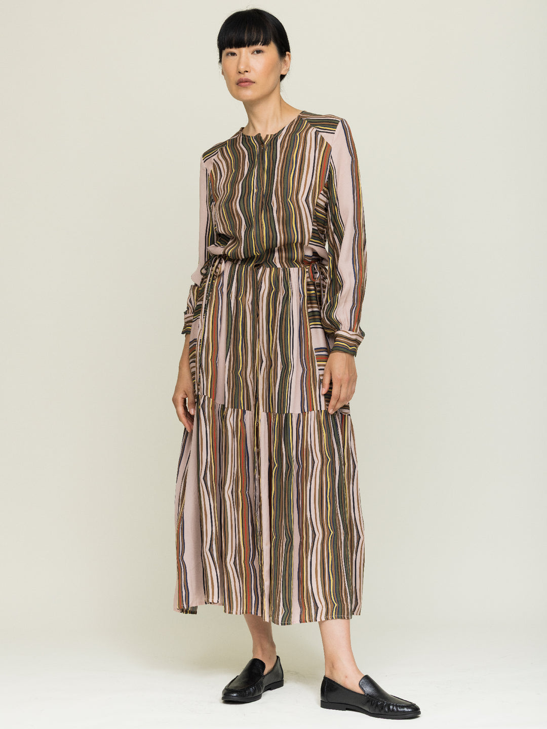 Pearl Dress Double Georgette Shale Print