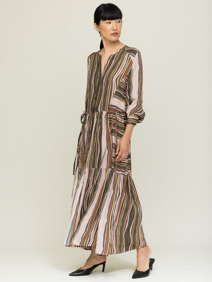 Pearl Dress Double Georgette Shale Print