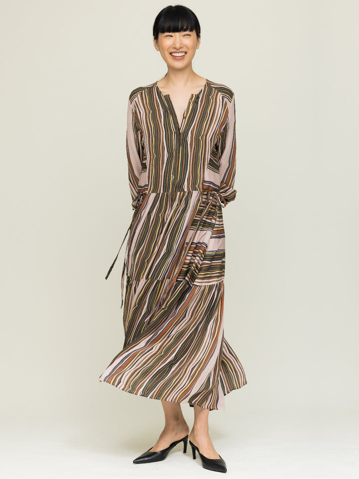 Pearl Dress Double Georgette Shale Print