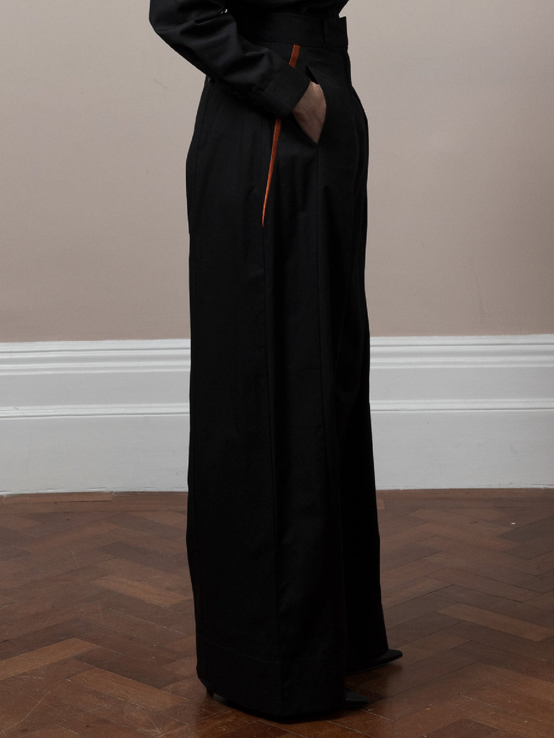 Chloe Shirt + Rae Trousers Black Embroidered Set