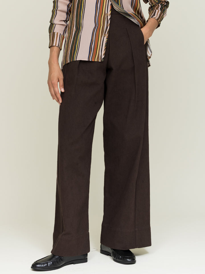Renata Trousers Cotton Drill Peat Brown
