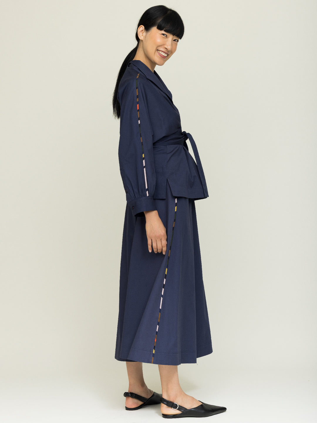 Linda skirt Heavy Cotton Satin Poplin Agate Blue