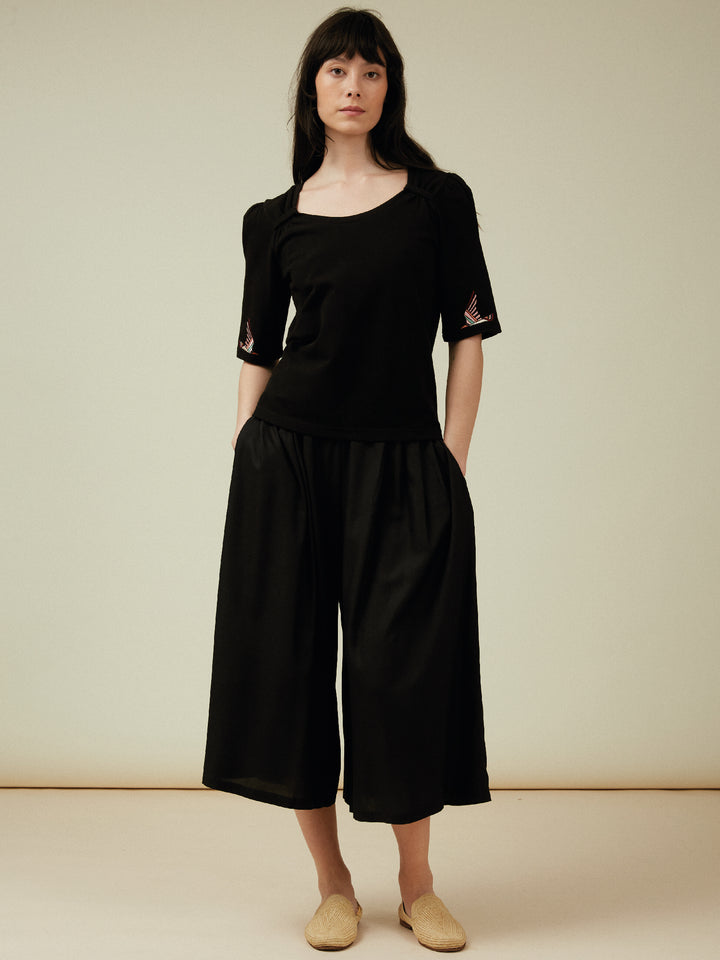 Culottes Trousers Black